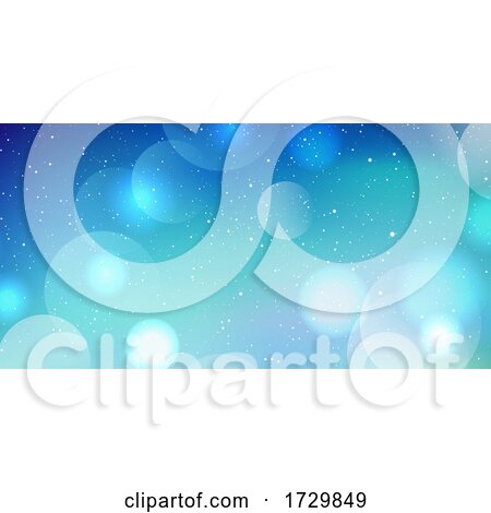 Christmas Banner with Bokeh Lights and Snow Design by KJ Pargeter