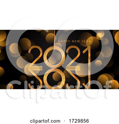 Elegant Glittery Gold Happy New Year Background by KJ Pargeter