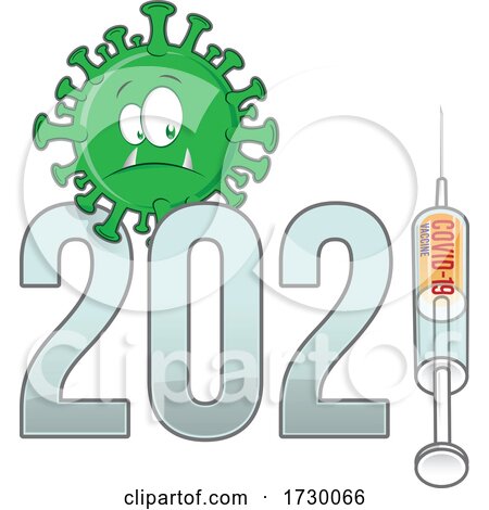 Corona Virus Covid19 Cartoon with New Year 2021 Vaccine by Domenico Condello