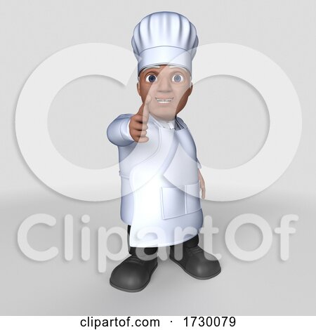 3d Male Baker or Chef on a Shaded Background by KJ Pargeter