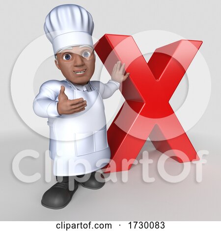 3d Male Baker or Chef on a Shaded Background by KJ Pargeter