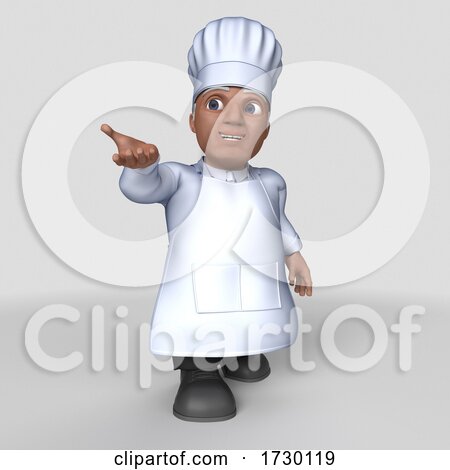 3d Male Baker or Chef on a Shaded Background by KJ Pargeter