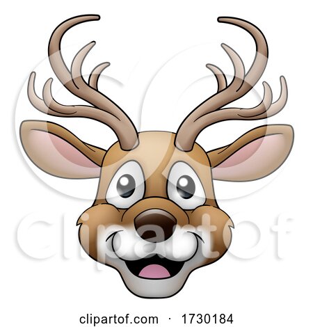 Christmas Cartoon Reindeer Character by AtStockIllustration