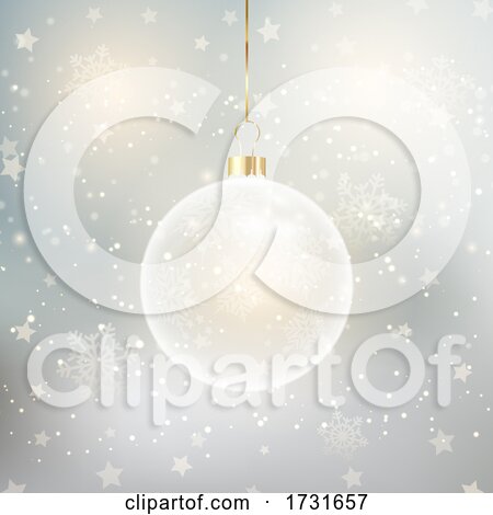 Christmas Background with Hanging Bauble by KJ Pargeter