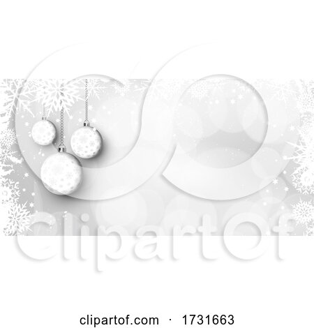 Christmas Baubles and Snowflake Banner Design by KJ Pargeter