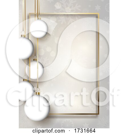 Christmas Baubles Background with Gold Frame by KJ Pargeter