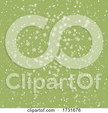 Christmas Snowflakes on Pale Green Background by KJ Pargeter
