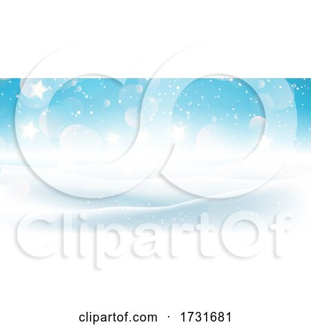 Christmas Snowy Landscape Banner Design by KJ Pargeter