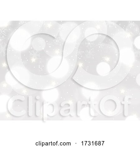 Silver Bokeh Lights Christmas Background by KJ Pargeter