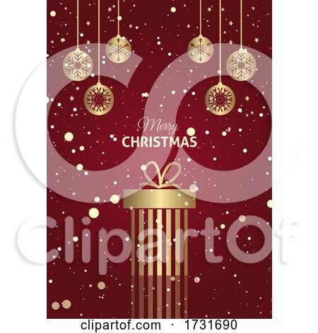 Christmas Gift Background with Hanging Baubles by KJ Pargeter