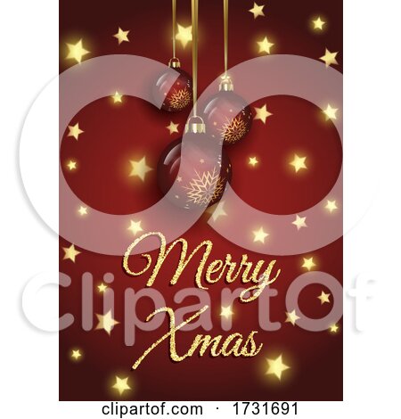 Sparkling Christmas Background with Gold Stars Design by KJ Pargeter