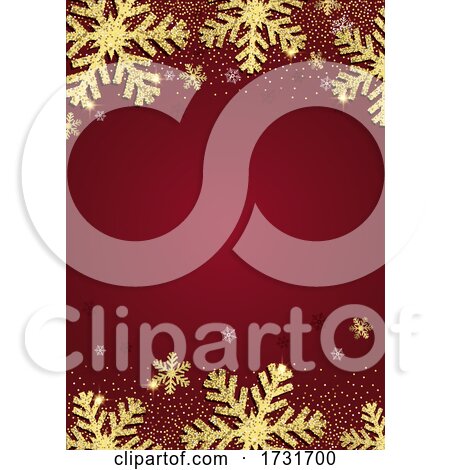 Glittery Gold Christmas Snowflake Background by KJ Pargeter