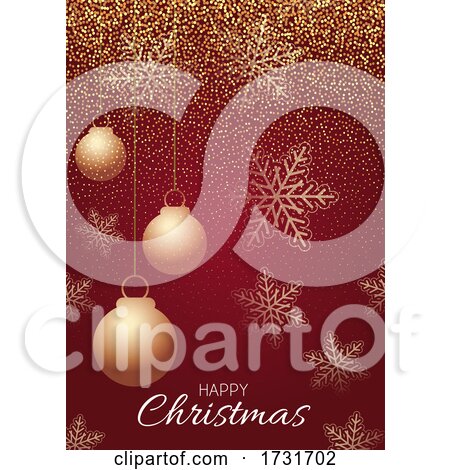 Decorative Red and Gold Christmas Background by KJ Pargeter