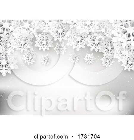 Christmas Snowflakes Background in Papercut Style by KJ Pargeter