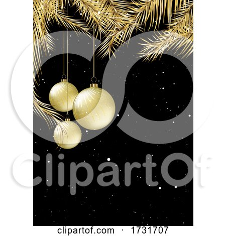Gold and Black Christmas Card Design by KJ Pargeter
