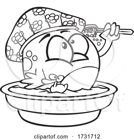 Cartoon Bird Bathing by toonaday