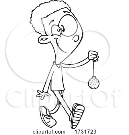Cartoon Boy Carrying a Christmas Ornament by toonaday