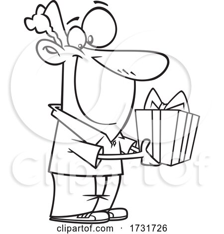Cartoon Guy Holding a Gift by toonaday