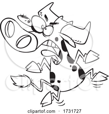 Cartoon Angry Bovine Having a Cow by toonaday
