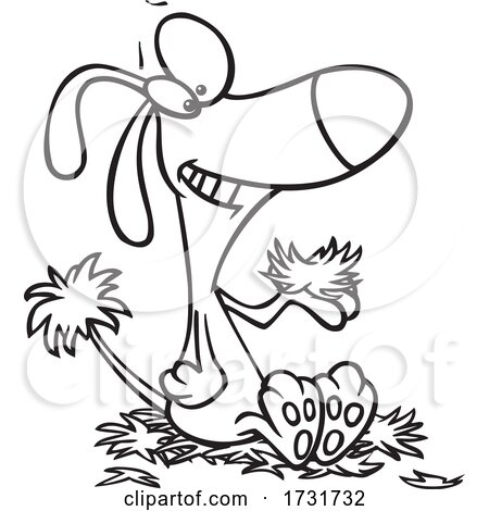 Cartoon Dog Grinning and Shedding by toonaday