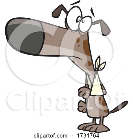 Cartoon Dog Wearing a Sling by toonaday