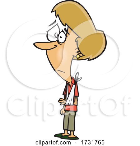 Cartoon Woman with Her Arm in a Sling by toonaday