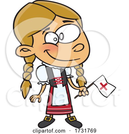 Cartoon Swiss Girl by toonaday