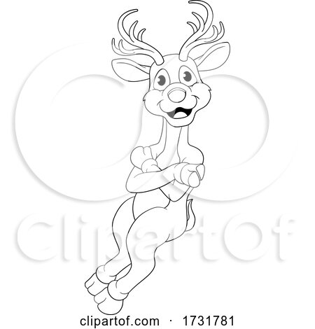 Christmas Reindeer Cartoon by AtStockIllustration