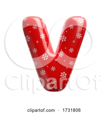 Snowflake Letter V Uppercase 3d Christmas Suitable for Christmas Santa Claus or Winter Related Subjects by chrisroll