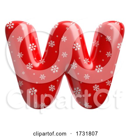 Snowflake Letter W Capital 3d Christmas Suitable for Christmas Santa Claus or Winter Related Subjects by chrisroll
