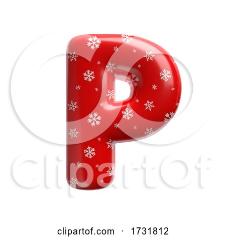 Snowflake Letter P Uppercase 3d Christmas Suitable for Christmas Santa Claus or Winter Related Subjects by chrisroll