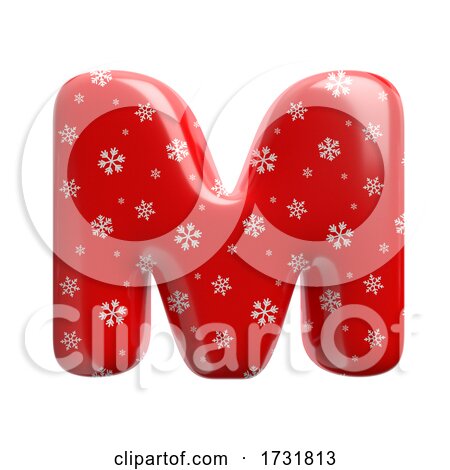 Snowflake Letter M Capital 3d Christmas Suitable for Christmas Santa Claus or Winter Related Subjects by chrisroll