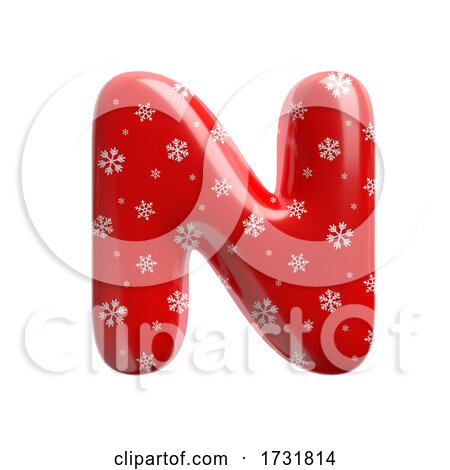 Snowflake Letter N Capital 3d Christmas Suitable for Christmas Santa Claus or Winter Related Subjects by chrisroll