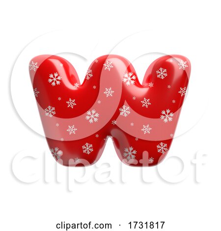 Snowflake Letter W Lowercase 3d Christmas Suitable for Christmas Santa Claus or Winter Related Subjects by chrisroll