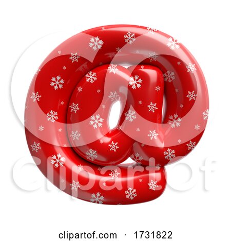 Snowflake Email Sign 3d at Sign Christmas Symbol Suitable for Christmas Santa Claus or Winter Related Subjects by chrisroll