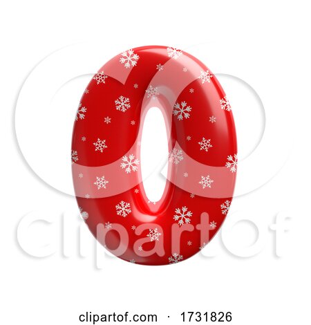 Snowflake Number 0 3d Christmas Digit Suitable for Christmas Santa Claus or Winter Related Subjects by chrisroll