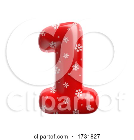 Snowflake Number 1 3d Christmas Digit Suitable for Christmas Santa Claus or Winter Related Subjects by chrisroll