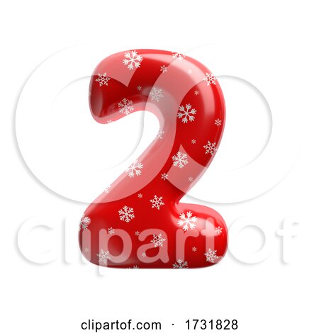 Snowflake Number 2 3d Christmas Digit Suitable for Christmas Santa Claus or Winter Related Subjects by chrisroll