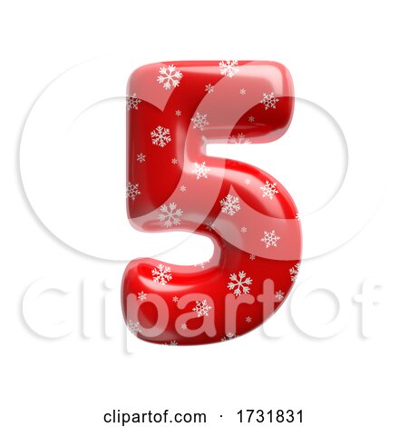 Snowflake Number 5 3d Christmas Digit Suitable for Christmas Santa Claus or Winter Related Subjects by chrisroll