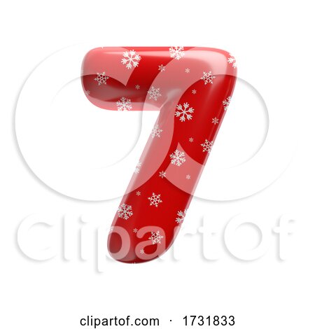 Snowflake Number 7 3d Christmas Digit Suitable for Christmas Santa Claus or Winter Related Subjects by chrisroll