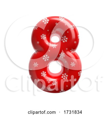 Snowflake Number 8 3d Christmas Digit Suitable for Christmas Santa Claus or Winter Related Subjects by chrisroll