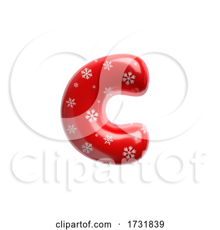 Snowflake Letter C Lowercase 3d Christmas Suitable for Christmas Santa Claus or Winter Related Subjects by chrisroll