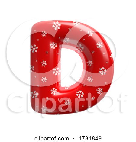 Snowflake Letter D Capital 3d Christmas Suitable for Christmas Santa Claus or Winter Related Subjects by chrisroll