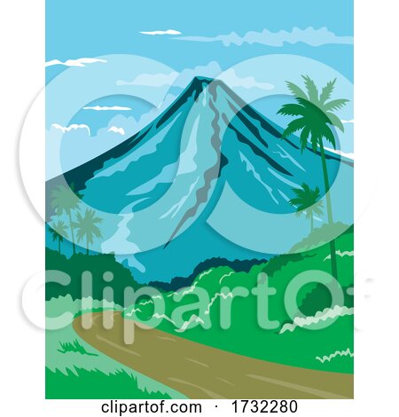Mayon Volcano or Mount Mayon in the Province of Albay in Bicol Philippines WPA by patrimonio