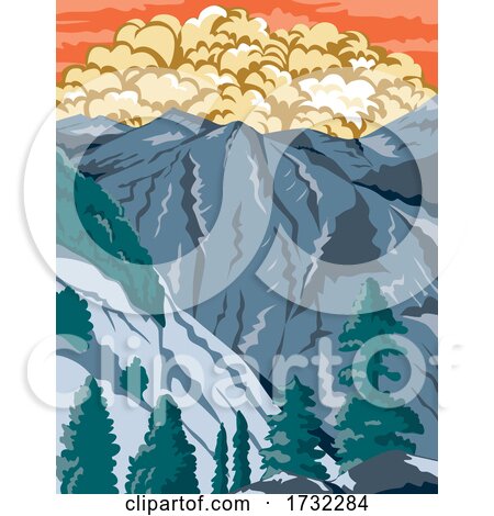 Kings Canyon National Park in Sierra Nevada Fresno and Tulare Counties California United States WPA Poster Art by patrimonio