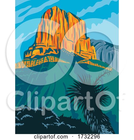 Guadalupe Mountains National Park with El Capitan Peak Texas United States WPA by patrimonio