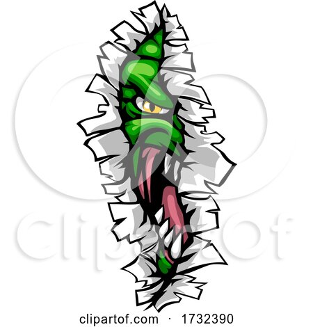 Monster Tearing a Rip Through the Background by AtStockIllustration