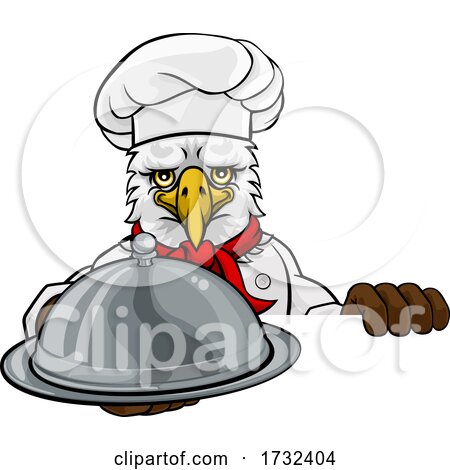 Eagle Chef Mascot Sign Cartoon Character by AtStockIllustration