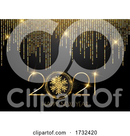 Glittery Gold Sparkle Happy New Year Background by KJ Pargeter