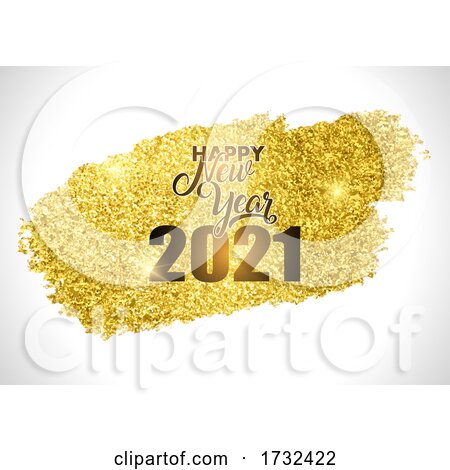 Gold Glittery Happy New Year Design by KJ Pargeter